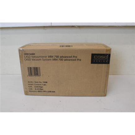 Taastatud. Caso VRH 790 advanced Pro Vacuum sealer | Caso | Bar Vacuum sealer | VRH 790 Advanced Pro | Power 130 W | Temperature control | USED, SCRATCHES ON TOP