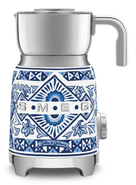 Smeg MFF01DGBEU milk frother/warmer Automatic Blue, Silver, Valge