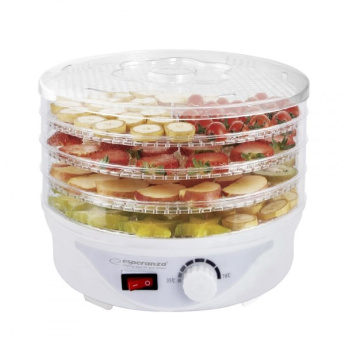 Esperanza EKD003 food dehydrator Transparent, Valge 250 W