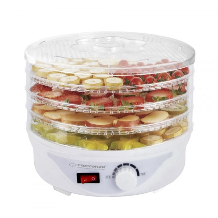 Esperanza EKD003 food dehydrator Transparent, Valge 250 W