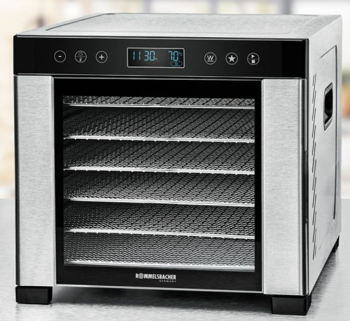 Rommelsbacher, 600 W, roostevaba teras/must - Toidukuivati / DA950