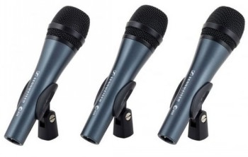 SENNHEISER 3PACK E835, Microphone SET WITH 3X E 835, VOCAL Microphone, DYNAMIC, CARDIOID, INCLUDING Microphone BRACKET AND CASES