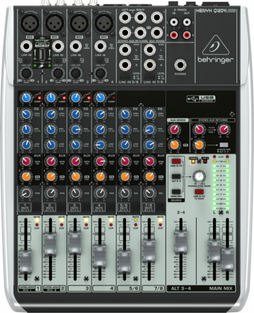 Behringer Q1204USB audio mixer 12 channels