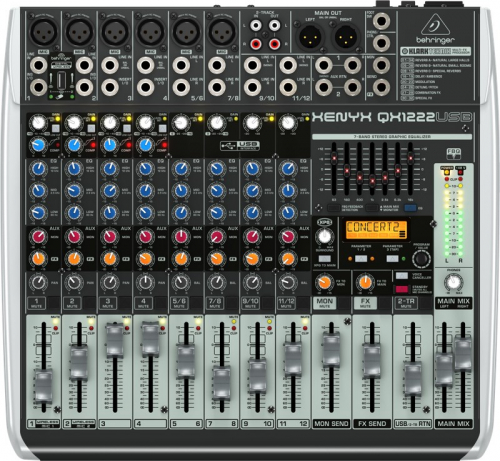 Behringer QX1222USB audio mixer 16 channels