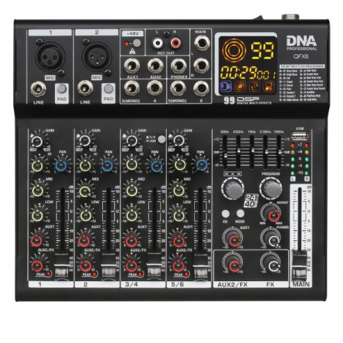 DNA QFX6 6-channel analog sound mixer with Bluetooth