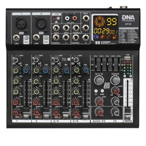 DNA QFX6 6-channel analog sound mixer with Bluetooth