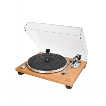 AUDIO-TECHNICA FULLY MANUAL BELT-DRIVE TURNTABLE AT-LPW30TK, WOOD BASE TEAK