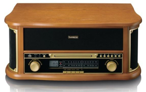 Retro-muusikakeskus vinüülplaadi- ja kassetimängijaga Lenco TCD2551WD