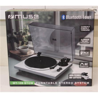 Восстановленный. Muse MT-109 BTOW Hifi Turntable, Белый | Muse Hifi Turntable | MT-109 BTOW | Bluetooth Out | USED, SCRATCHES ON ALUMINUM PLATE