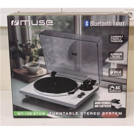 Восстановленный. Muse MT-109 BTOW Hifi Turntable, Белый | Muse Hifi Turntable | MT-109 BTOW | Bluetooth Out | USED, SCRATCHES ON ALUMINUM PLATE