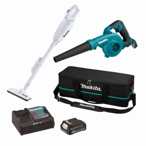 MAKITA. BLOWER 12V CXT UB100D + CL108FD VACUUM CLEANER 1x2.0Ah + BAG ...