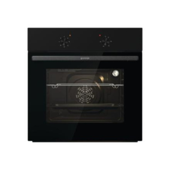 Gorenje Oven | BO6615E01B | 60 L | Electric | EnamelClean | Push pull buttons | Height 59.5 cm | Width 59.5 cm | Black