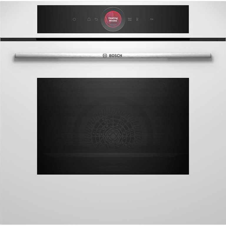 Tootefoto - Bosch, Seeria 8, pürolüütiline puhastus, 71 L, valge - Integreeritav ahi / HBG7721W1S