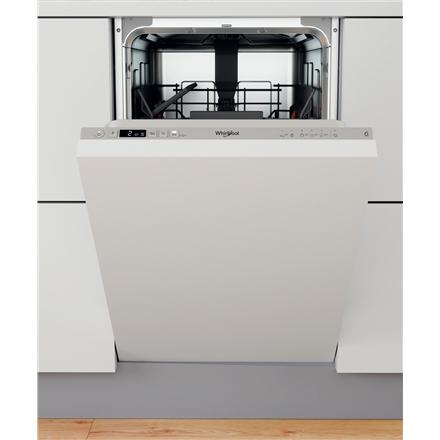 Whirlpool Dishwasher | WSIC 3M27 | Built-in | Width 44.8 cm | Number of place settings 10 | Number of programs 6 | Energy efficiency class E | Display | Silver