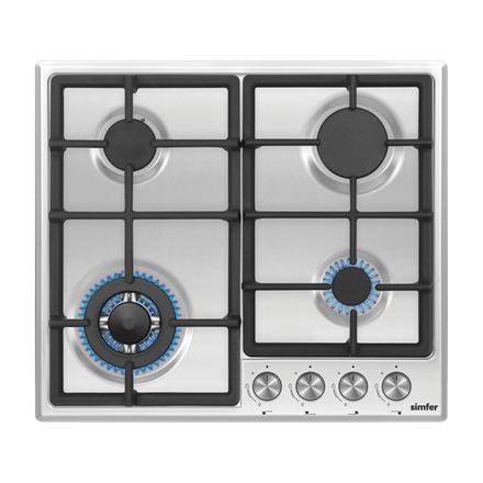 Simfer | Hob | H6.406.VGWIM | Gas | Number of burners/cooking zones 4 | Rotary knobs | Stainless Steel
