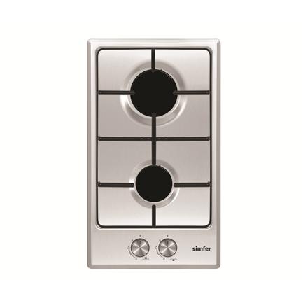 Simfer | Hob | H3.200.VGRIM | Gas | Number of burners/cooking zones 2 | Rotary knobs | Stainless steel