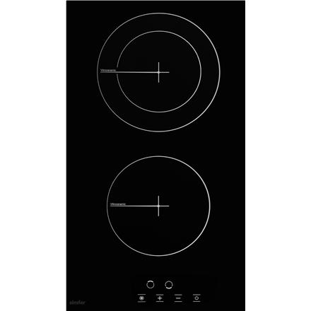 Simfer | Hob | H3.020.DEBSP | Vitroceramic | Number of burners/cooking zones 2 | Touch | Black