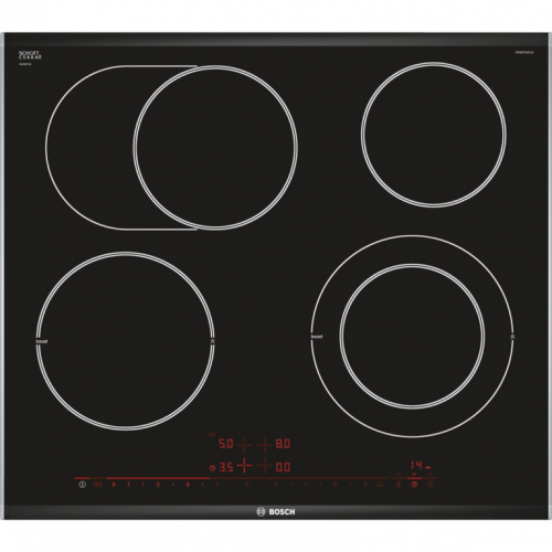 Bosch Serie 8 PKN675DP1D hob Black, Stainless steel Built-in Ceramic 4 zone(s)