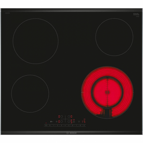 Bosch, laius 60,6 cm, terasraamiga, must - Integreeritav keraamiline pliidiplaat / PKF675FP2E