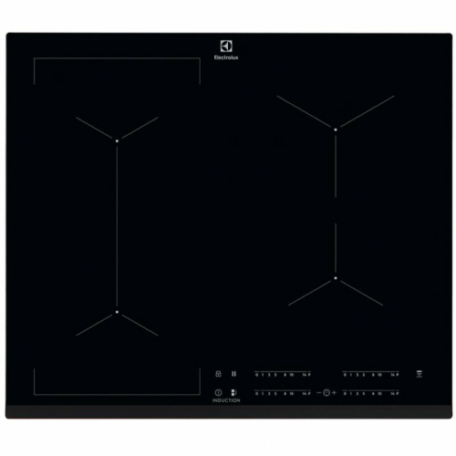 Electrolux 600 FlexiBridge, Hob2Hood, EcoTimer, laius 59 cm, raamita, must - Integreeritav induktsioonpliidiplaat / EIV634