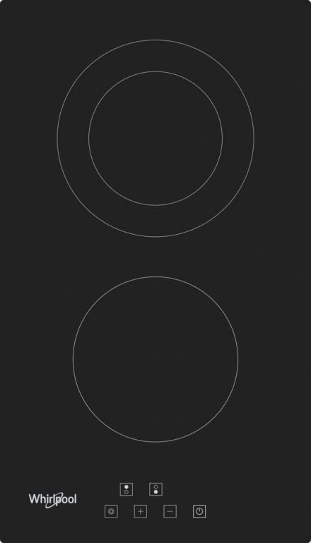 Whirlpool, domino, laius 30 cm, must - Integreeritav keraamiline pliidiplaat / WRD6030B