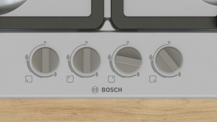 Bosch Serie 4 PGH6B5K90 hob Stainless steel Built-in 58 cm Gas 4 zone(s)