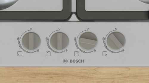 Bosch Serie 4 PGH6B5K90 hob Stainless steel Built-in 58 cm Gas 4 zone(s)