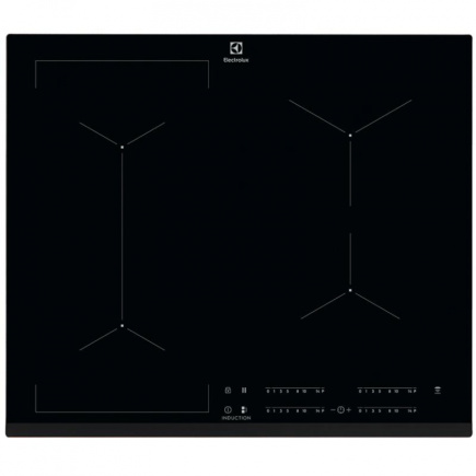 Electrolux 600 FlexiBridge, Hob2Hood, EcoTimer, laius 59 cm, raamita, must - Integreeritav induktsioonpliidiplaat / EIV634