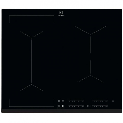 Electrolux 600 FlexiBridge, Hob2Hood, EcoTimer, laius 59 cm, raamita, must - Integreeritav induktsioonpliidiplaat / EIV634