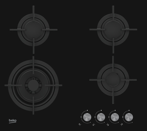 BEKO Hob HILW64222S 60 cm Gas Black