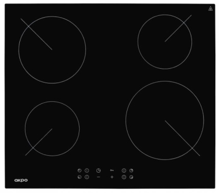 Ceramic hob Akpo PKA 58008/2 black 4 zone(s)