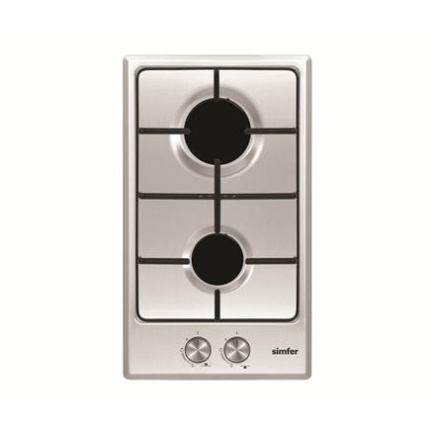 Simfer | Hob | H3.200.VGRIM | Gas | Number of burners/cooking zones 2 | Rotary knobs | Stainless steel