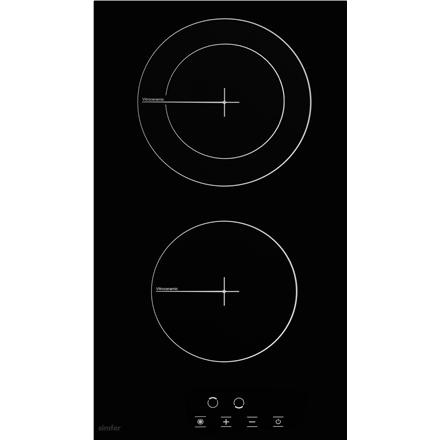 Simfer | Hob | H3.020.DEBSP | Vitroceramic | Number of burners/cooking zones 2 | Touch | Black