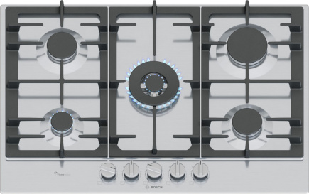 Bosch Serie 6 PCQ7A5I90 hob Stainless steel Built-in 75 cm Gas 5 zone(s)
