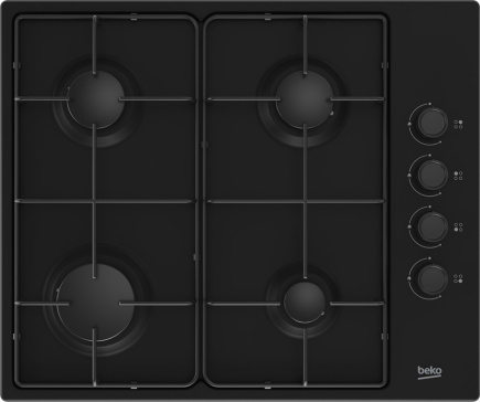 Beko HIBG64120SB hob Черный Built-in 60 cm Gas 4 zone(s)
