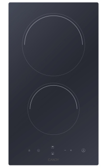 CANDY Ceramic Domino Hob CDH30, 2 cooking zones, Width 28.8 cm, Black color