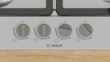 Bosch Serie 4 PGH6B5K90 hob Stainless steel Built-in 60 cm Gas 4 zone(s)