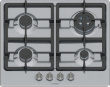 Bosch Serie 4 PGH6B5K90 hob Stainless steel Built-in 60 cm Gas 4 zone(s)