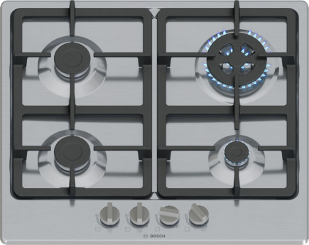 Bosch Serie 4 PGH6B5K90 hob Stainless steel Built-in 60 cm Gas 4 zone(s)