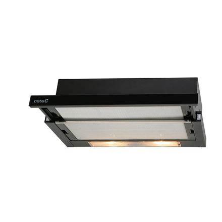 CATA | Hood | TF 2003 600 GBK | Telescopic | Energy efficiency class C | Width 60 cm | 390 m³/h | Mechanical control | LED | Black Glass