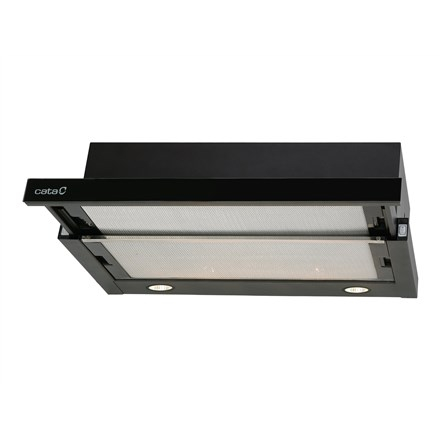 CATA | Hood | TF 2003 600 GBK | Energy efficiency class C | Telescopic | Width 60 cm | 390 m3/h | Mechanical control | Black Glass | LED