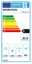 Whirlpool, 304 m³/h, laius 59,9 cm, must - Integreeritav õhupuhasti / AKR750GK