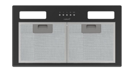 CATA 02030408 cooker hood Wall-mounted Black, Stainless steel 645 m³/h