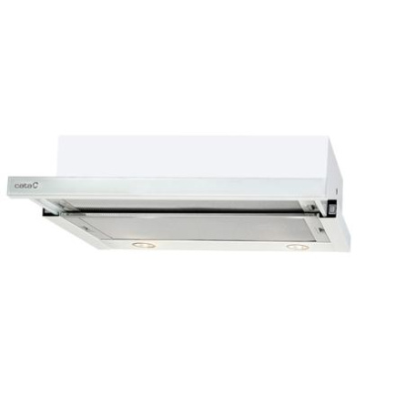 CATA | Hood | TF 2003 600 GWH | Telescopic | Energy efficiency class C | Width 60 cm | 390 m³/h | Mechanical control | LED | Valge Glass