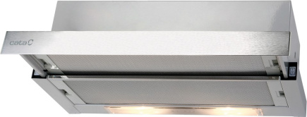 CATA | Hood | TF 2003 Duralum 600 | Energy efficiency class C | Telescopic | Width 60 cm | 390 m3/h | Mechanical control | Stainless steel | LED