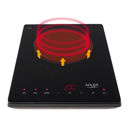 Adler | Hob | AD 6513 | Number of burners/cooking zones 1 | LCD Display | Black | Induction