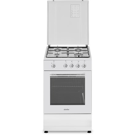 Simfer | Cooker | 4401SGRBB.1 | Hob type Gas | Oven type Gas | White | Width 50 cm | Depth 55 cm | 49 L WLONONWCRACLC