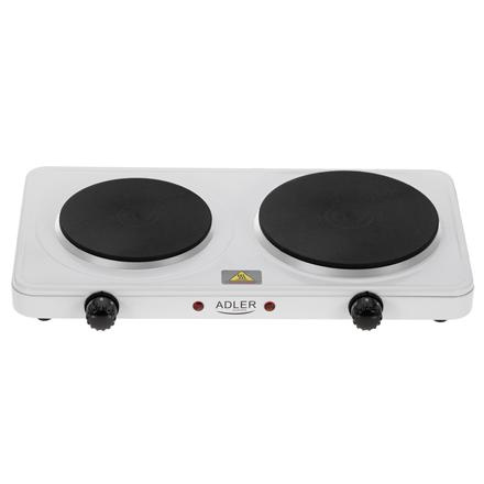 Adler Hot Plate | AD 6520 | Number of burners/cooking zones 2 | Valge | Electric