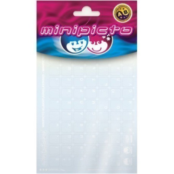 Labels for keyboard Minipicto. Color base - transtarent. Color of letters: RUS - white