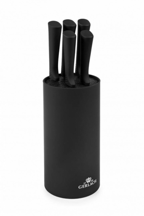 GERLACH. SET OF KNIVES IN A BLOCK OF 5 pcs. SMART BLACK